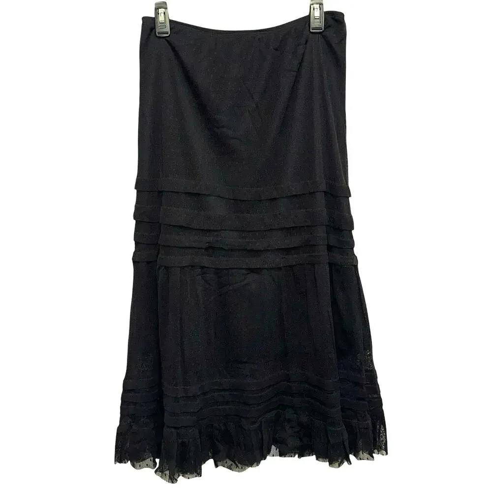 Worthington Essentials Lace Skirt Black‎ Womens Medium Lined